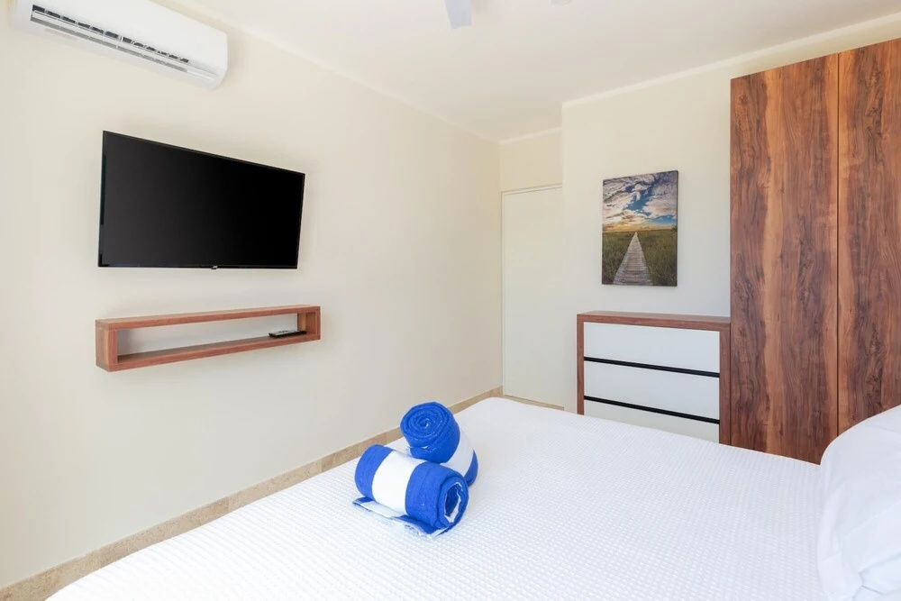 Best 2 BR Apartment Aldea Zama Sunny Sky Pools GYM Peaceful Location Concierge