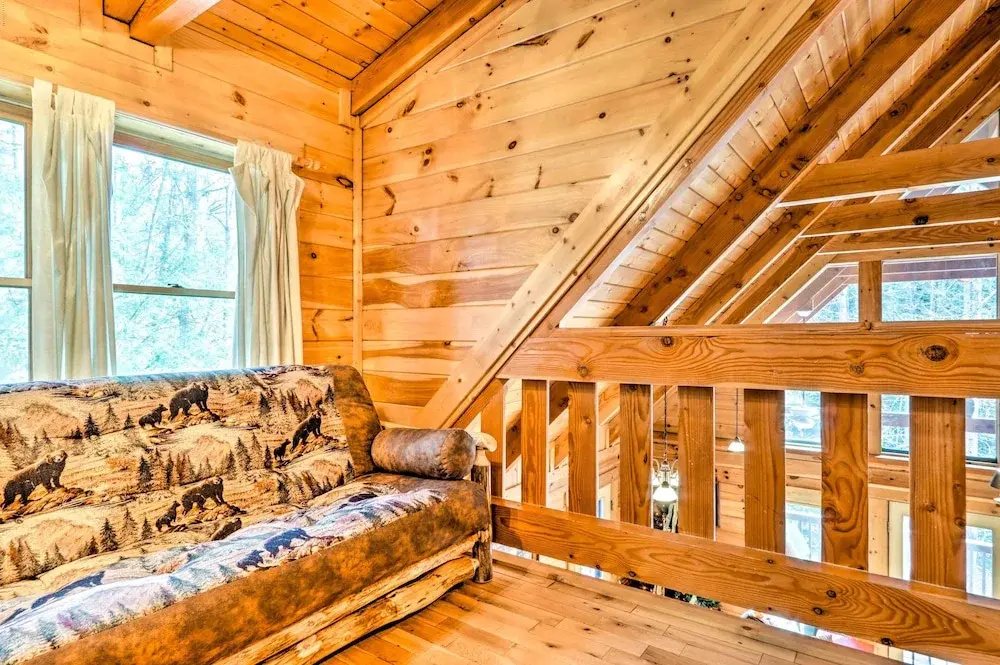 Deck & Game Room: Creekside Cabin in Sevierville