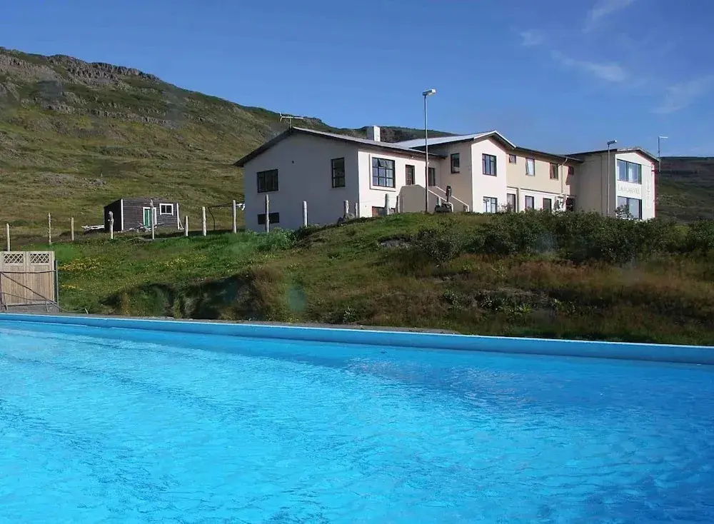 Hótel Laugarhóll with natural hot spring
