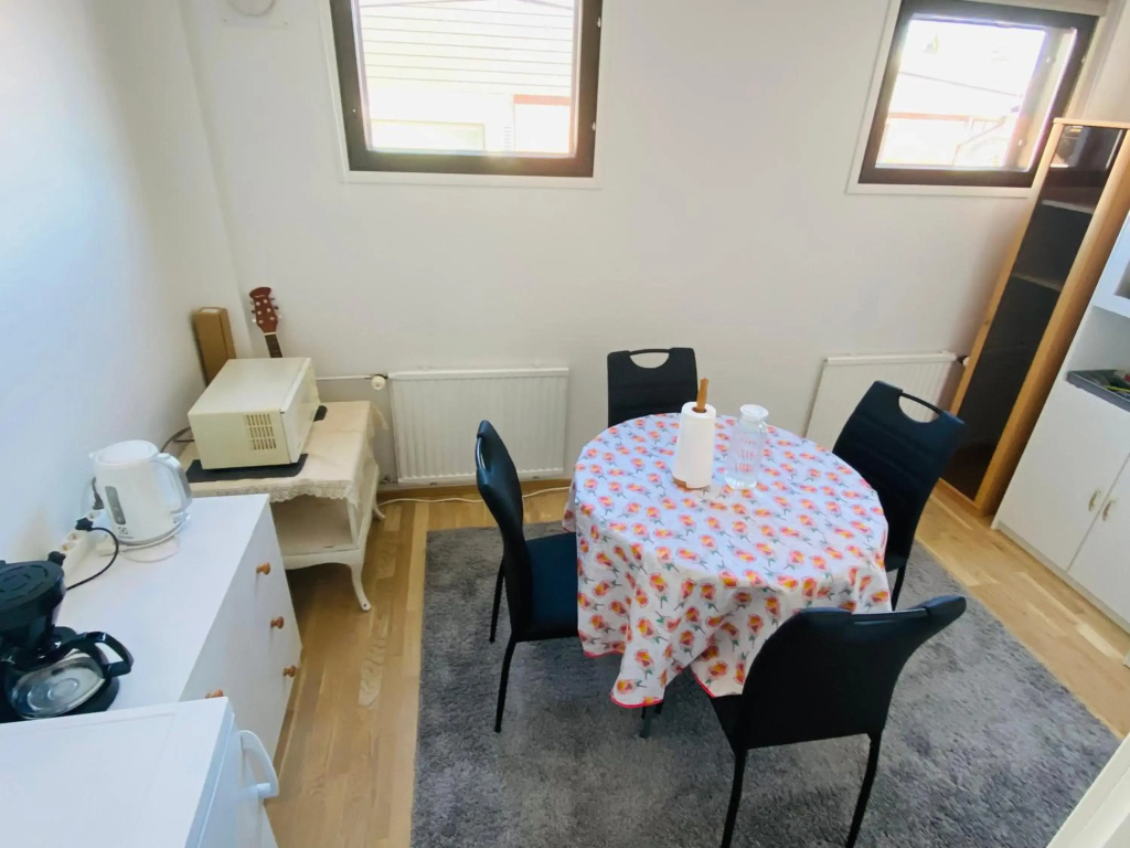 two bedrooms,dining area and bathroom with private entrance