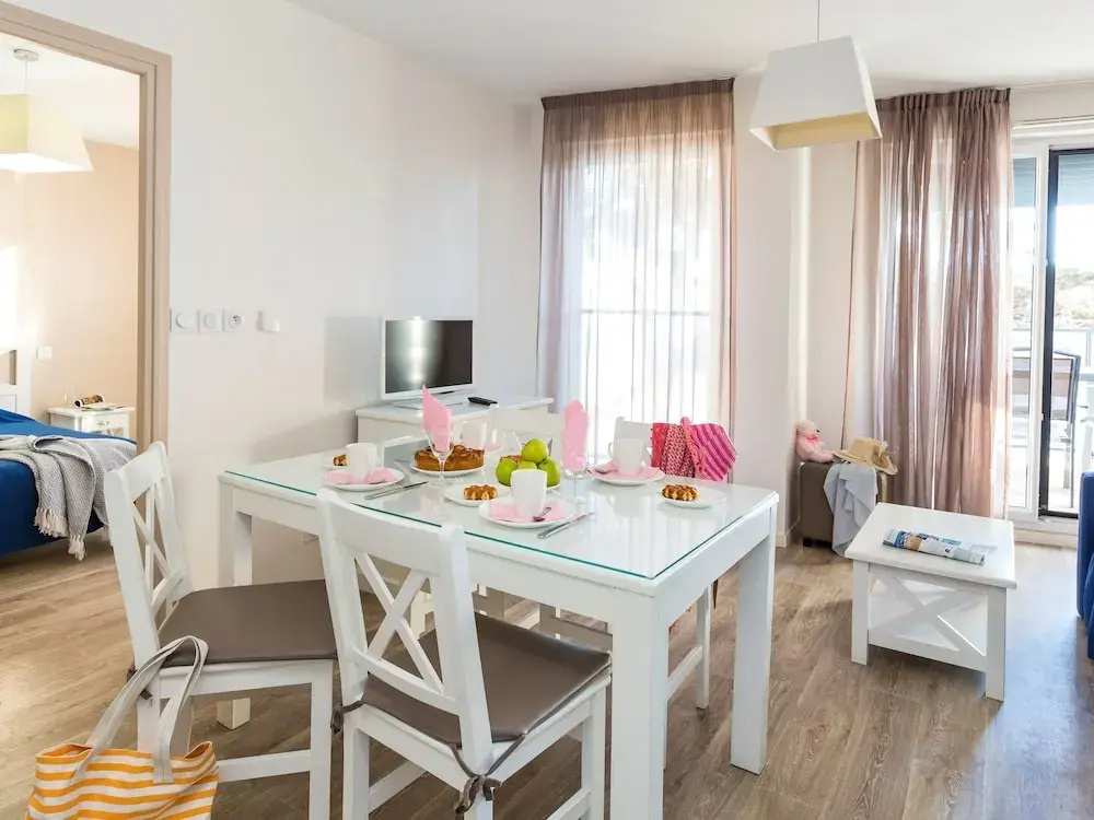 Comfortable studio with a balcony or terrace near the beach