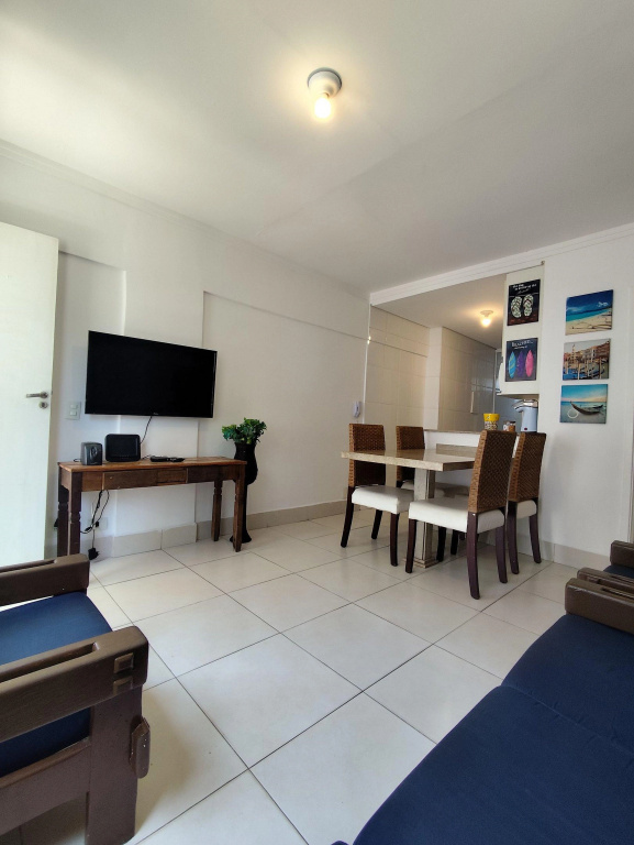 5E - Pe na Areia da Praia do Tombo, 2 Quartos, Ar Cond, 2 WC, 1 vaga e Roupas de Cama