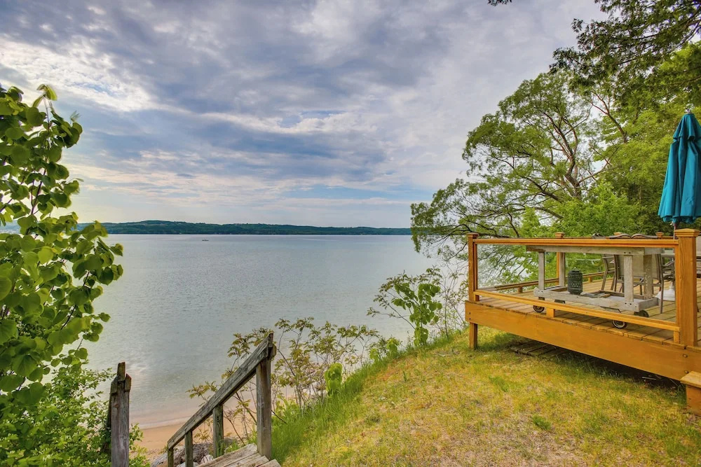 Fireplace! Waterfront Gem Near Leelanau Wine Trail