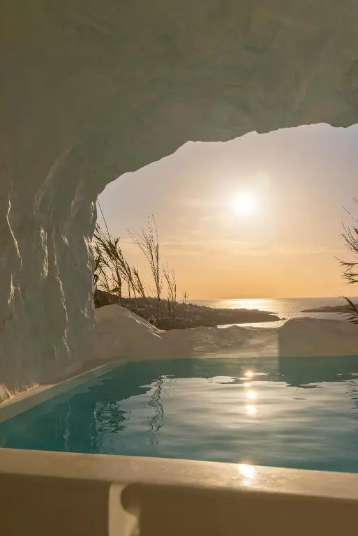 Mykonos Town Black Villa with Cave Heated Pool