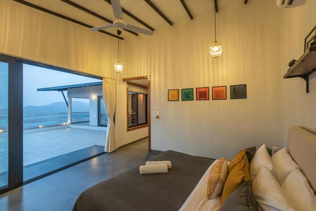 SaffronStays Ahilya Waters - 3BR Pawna villa, infinity pool, 270 terrace views, bonfire & AD-featured estate