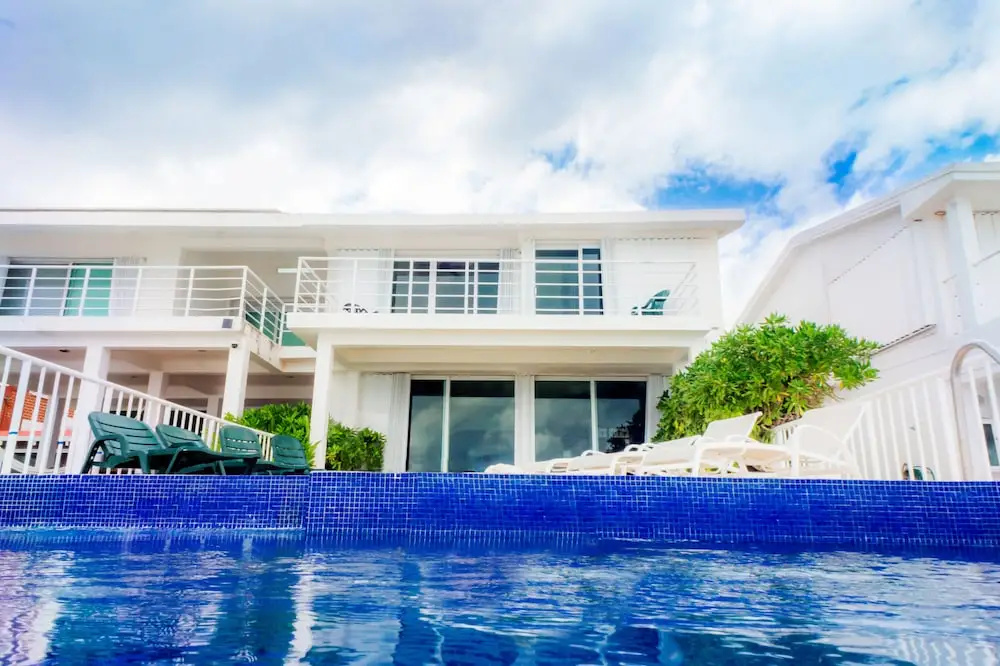 Private pool in beach front Villa