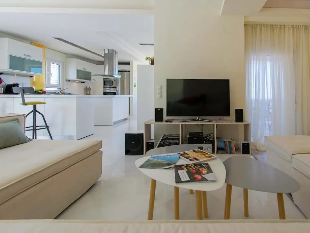 Infinity Pool Villa With Sea Views Near Rethymno City & Beach and Shaded BBQ