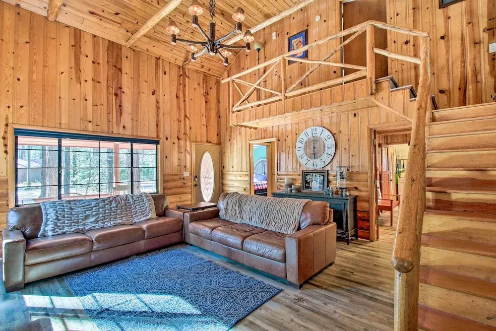 Furnished Patio and Fire Pit Pinetop Cabin