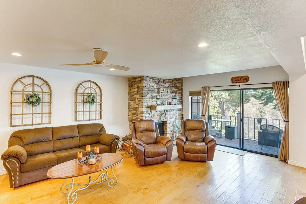 Water Views + Fireplace: Lake Arrowhead Condo