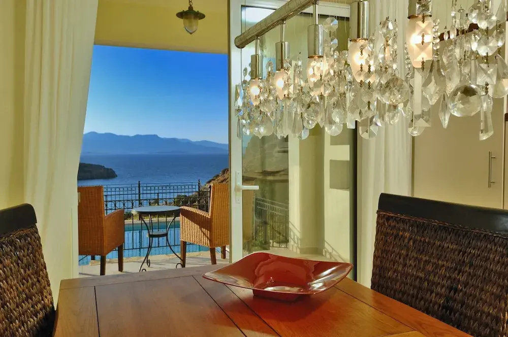 Villa Ares with private pool and a spectacular seaview 150m from the beach