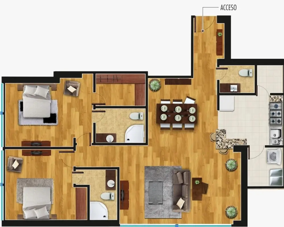 Clean&Great Depto 2br @Santa Fe-301