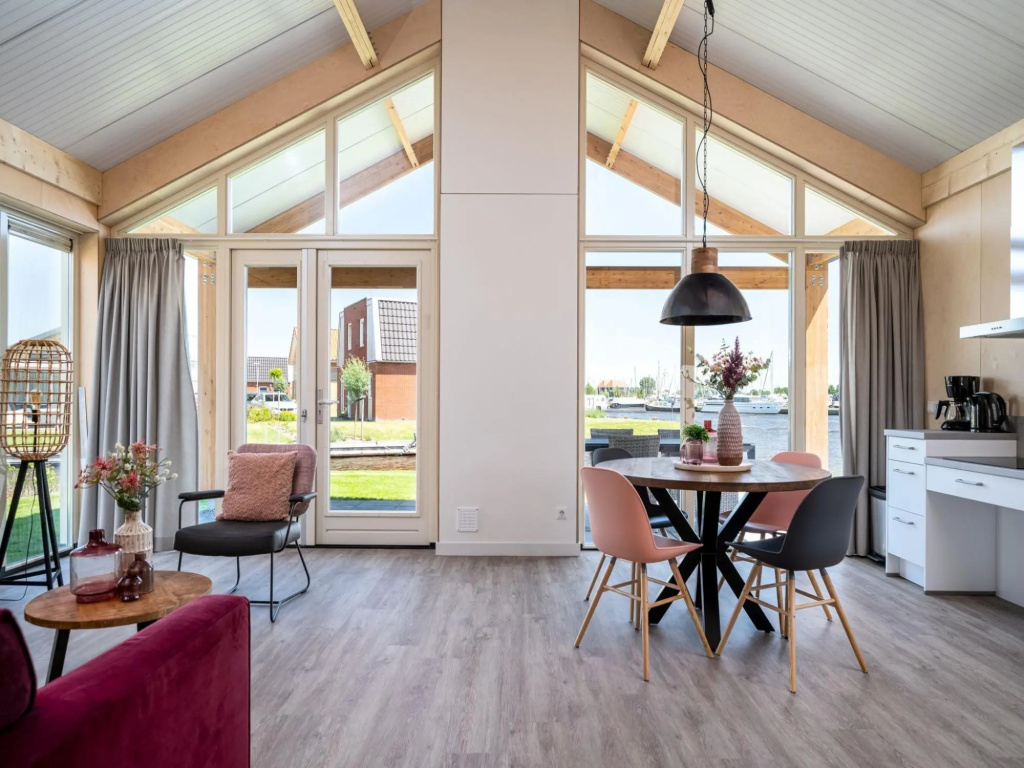Disabled house on the water, on a holiday park in Friesland