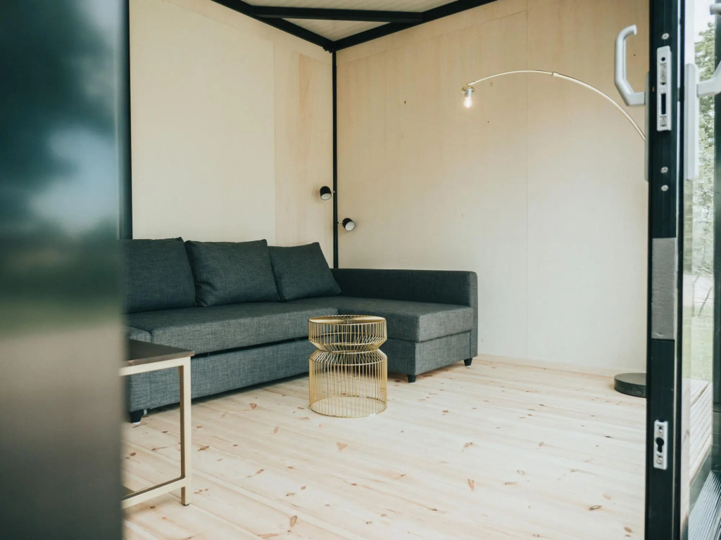 Modern chalet with terrace, located in a holiday park 800 m. from the beach