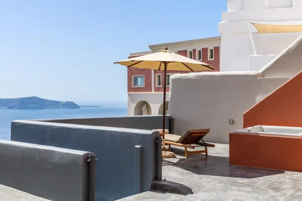 Villa Dusk in Fira Santorini
