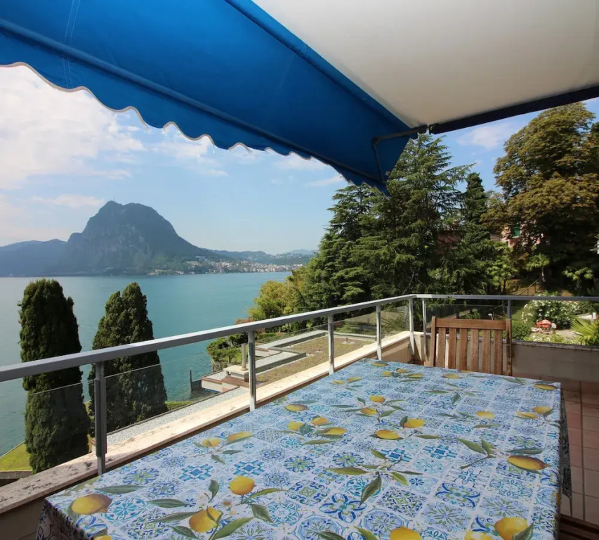 Lugano Blue Marine On Lake Shore