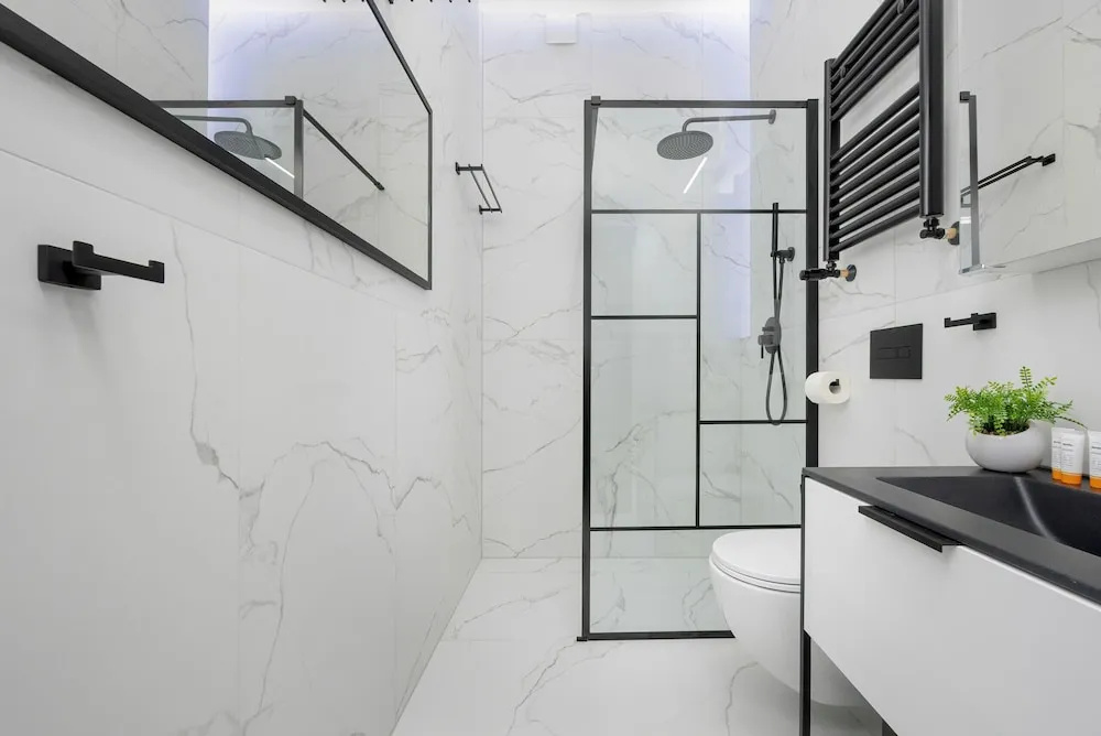 Grey and Red Apartment by Renters