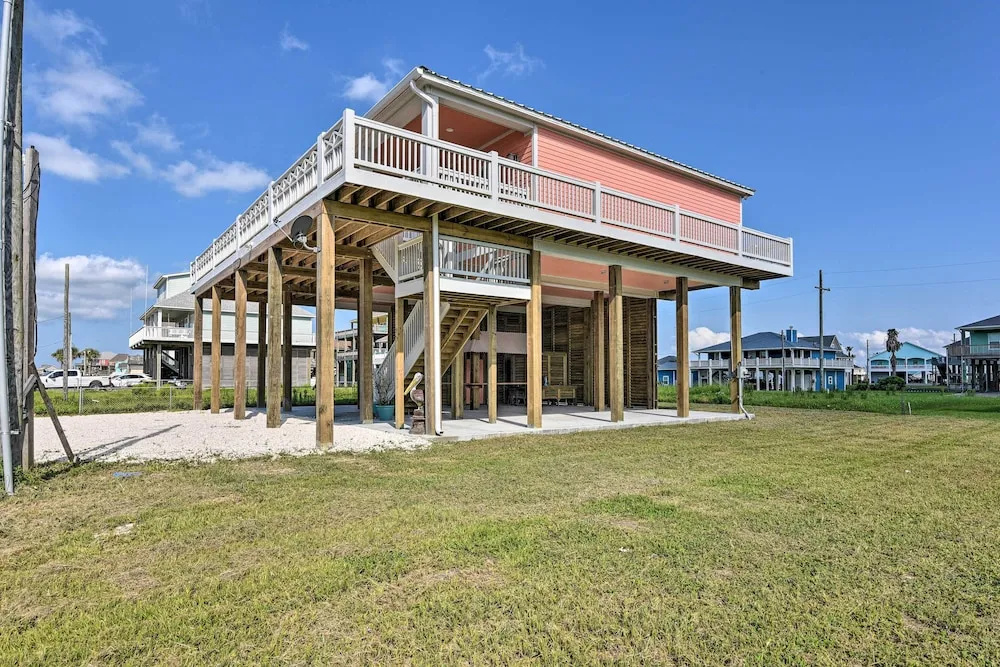 Ocean View + Wraparound Deck: Crystal Beach Home!