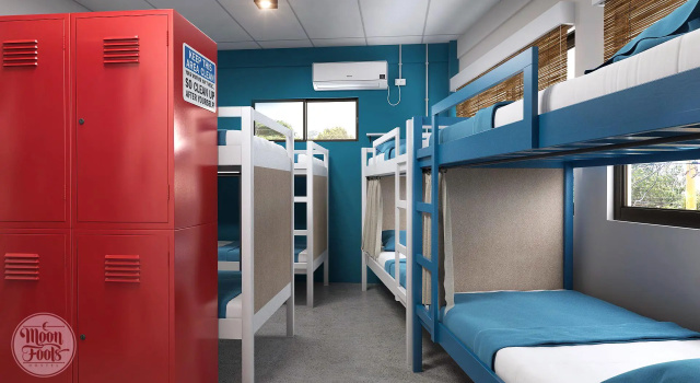 Кровать в общем номере Moon Fools Hostel