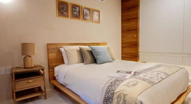 Spacious 2BR apt · Wide balcony w/tub & Yoga deck