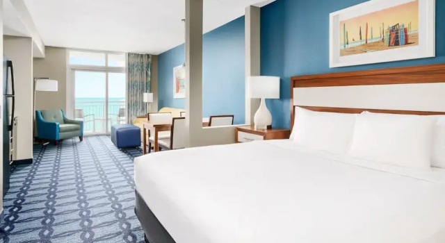 Двухместная студия Hearing Accessible с балконом и oceanfront Homewood Suites by Hilton Myrtle Beach Oceanfront