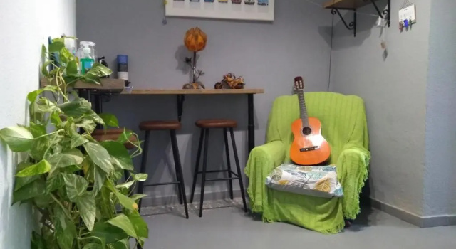 Кровать в общем номере La Pita Beach house