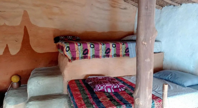 Кровать в общем номере La Pacha Hostel