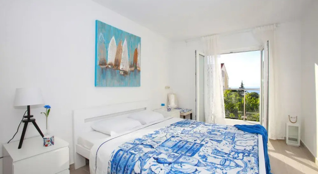 Апартаменты с 2 комнатами с балконом и с видом на море Apartments Melin