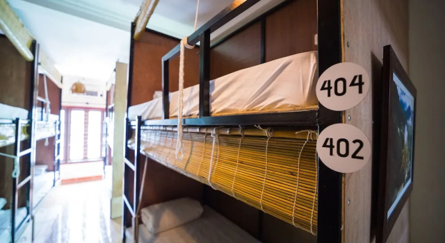 Кровать в общем номере Ubuntu Hostel