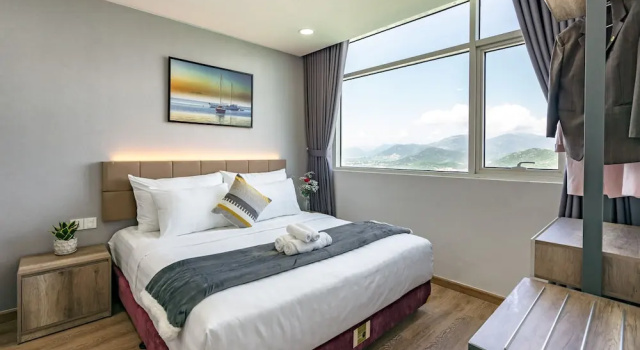 Кровать в общем номере The Sea House Nha Trang