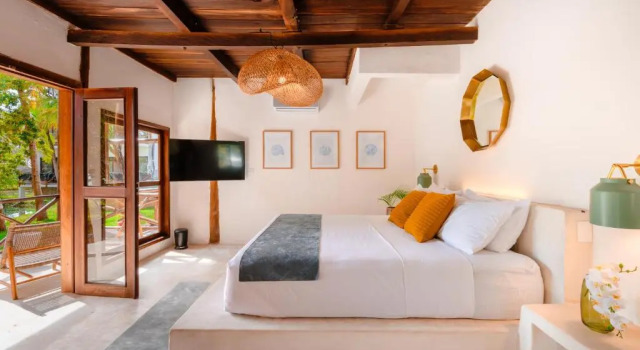 Четырёхместный номер Deluxe с балконом и с видом на озеро Azulea Bacalar Hotel & Spa - Lagoon Front