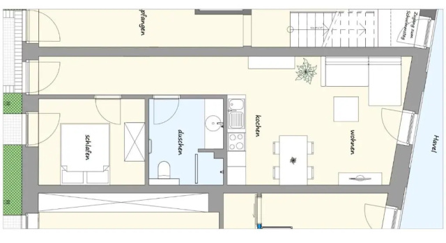 Апартаменты c 1 комнатой havelblau Ferienlofts