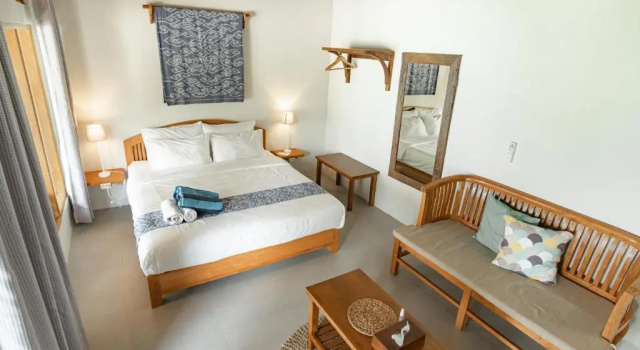 Deluxe- dobbelt værelse med havudsigt Legon Waru Cottage