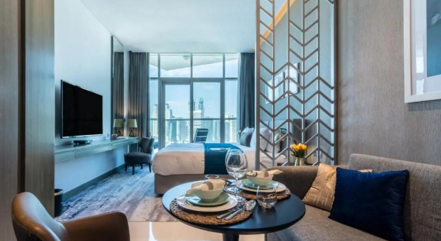 White Sage - Designer Studio with Canal View & Largest Balcony, Забронировать Отель Дубай Эмират Дубай