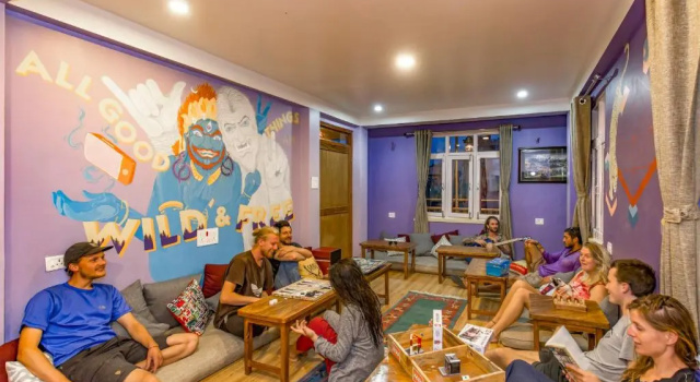 Кровать в общем номере Zostel Kathmandu