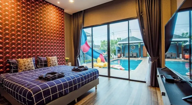 Sky Blue Private Pool Villa, Near Cham Am Beach, Забронировать Вилла Отели Ча-Ам с парковкой, Парковка