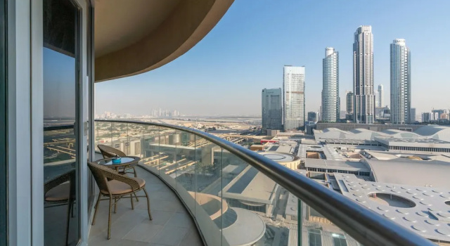 Апартаменты Deluxe с 2 комнатами с балконом SuperHost - Spacious Apartment With Panoramic Skyline Views I Address Dubai Mall