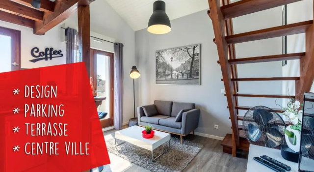 Апартаменты Duplex DESIGN Terrasse Parking Centre ville