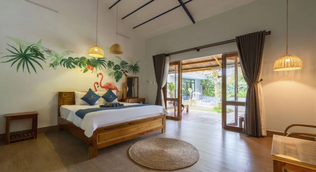 Двухместный номер Deluxe с красивым видом из окна Khu Nghỉ Dưỡng Green Bungalow Phu Quoc