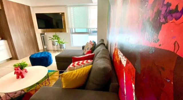 2 Recámaras, Hasta 7 Pax Con Alberca Y Gym, Rezerwuj Apartament Hotele w Jalisco z Basenem, Basen