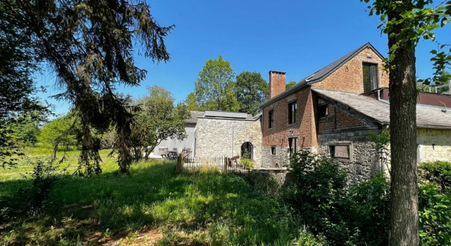 Water mill in Baillonville with swimming pool and sauna