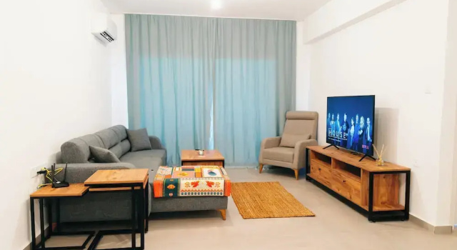 Apartmentsleep5-balcony-bqq-garden-pool, Boek Appartement Trikomo (İskele) Northern Cyprus