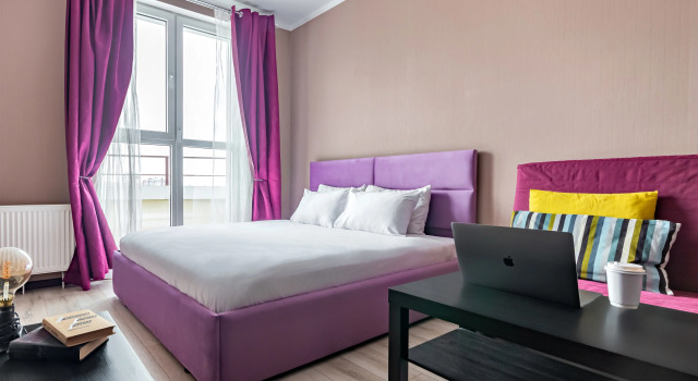 Апартаменты для 6 гостей ЖК «Большой» Smart TV, балкон с видом, духовка