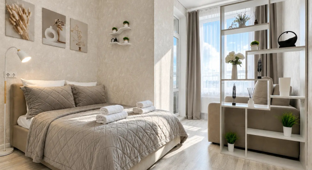 Four Seasons Shikarnaya Studiya V Prekrasnom Rayone S Vidom Na Les Flat, Rezervasyon Daire Bashkortostan otoparklı oteller, Otopark