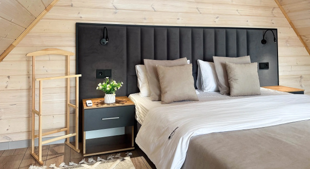 Двухместные апартаменты Дуплекс с балконом и с красивым видом из окна Ecosfera resort Кисловодск, гостевые дома